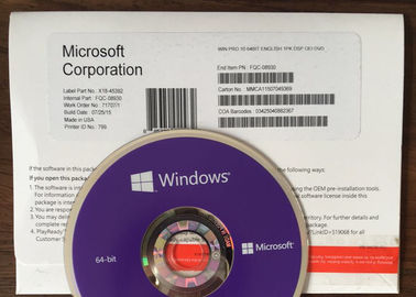 4 GBの記憶Windows 10プロ プロダクト キー64のかまれた活発化DVDおよびCOA