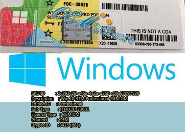 全体的で活動的なWindows 10のキー コード、Windows Coaのステッカーのプロ ホームキー版