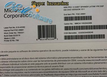 スペイン語のWindows 10プロOemのキーの小売りの活発化の鍵箱