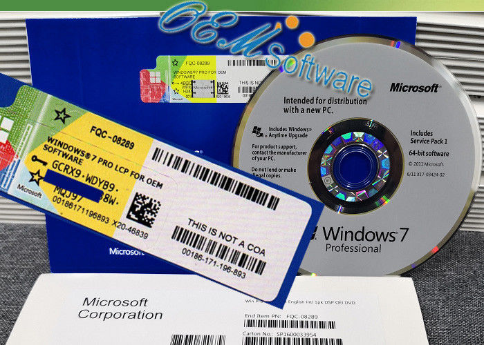 コンピュータWindows 7の専門家箱OemのパックOemのキーのホログラムCOAのステッカーDVD
