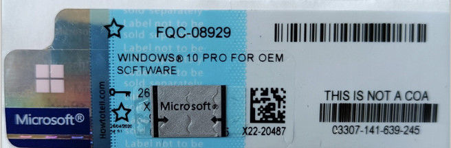 ホログラムの本物のWindows 7プロCoaのステッカーのオンライン免許証